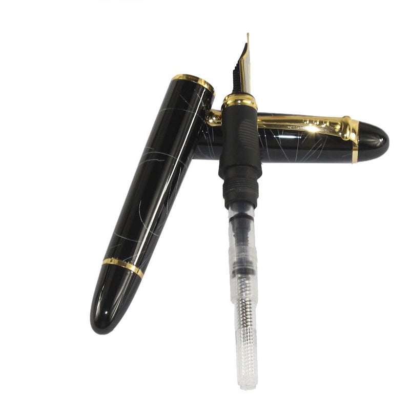 Gullor Jinhao 450 Normal nib Fountain Pen White line with 5 color Ink Cartridges - Image 4